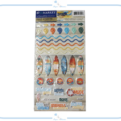 EJ148 Puffy Stickers 2Dシール ステッカーBeach Vibes Puffy ぷっくり 海 夏休み 1枚目の画像