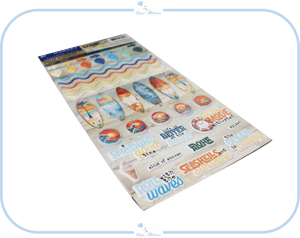 EJ148 Puffy Stickers 2Dシール ステッカーBeach Vibes Puffy ぷっくり 海 夏休み 3枚目の画像