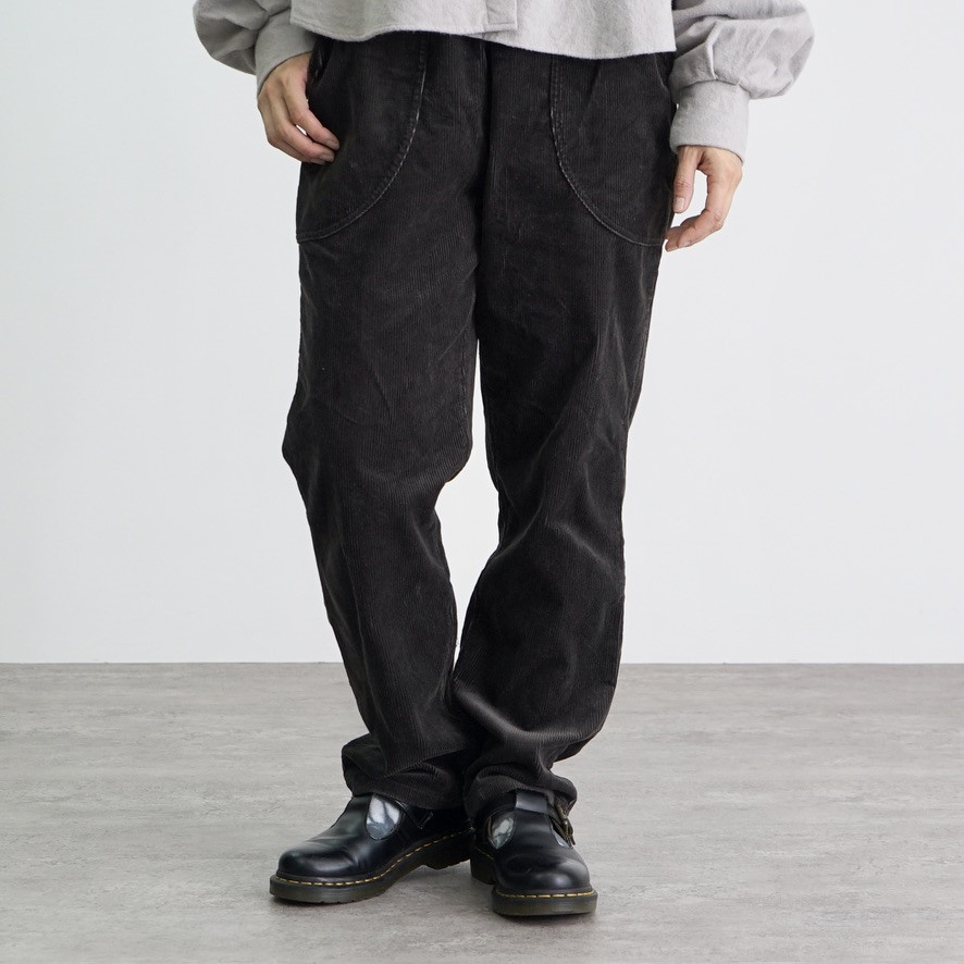 コーデュロイスッキリサルエルパンツ/ブラウン/遠州織物