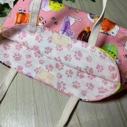 ポップなニャンコのミニミニ手提げ　送料込み 4枚目の画像