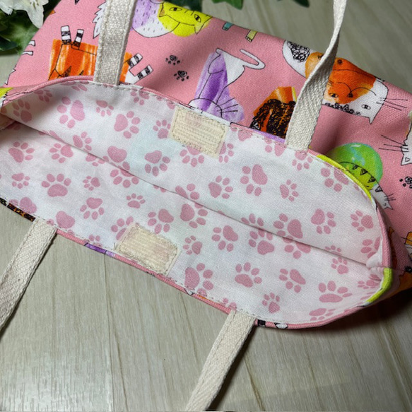 ポップなニャンコのミニミニ手提げ　送料込み 4枚目の画像