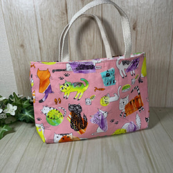 ポップなニャンコのミニミニ手提げ　送料込み 2枚目の画像