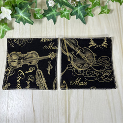 音楽好きさんのペアコースター　弦楽器　現品　送料込み 2枚目の画像