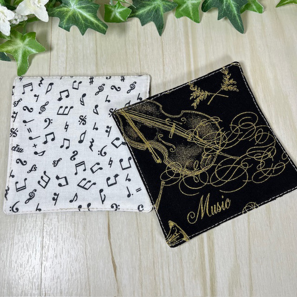 音楽好きさんのペアコースター　弦楽器　現品　送料込み 3枚目の画像