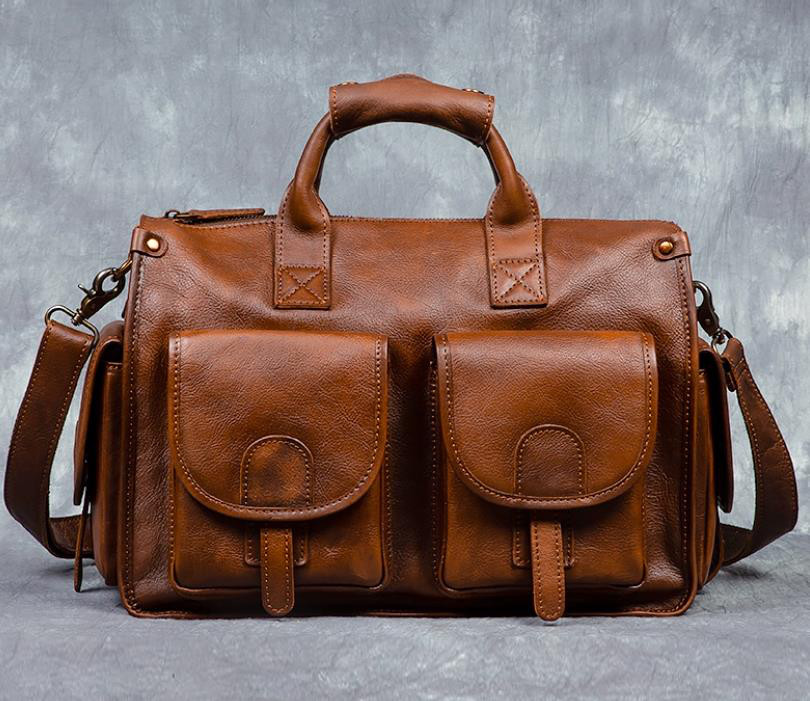 手作り牛革旅行男性バッグ手提げ植え込みなめし革パソコンバッグ本革カジュアル斜め掛け旅行バッグ控えめで豪華なバッグ 31,070円