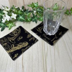 音楽好きさんのペアコースター　管楽器　現品　送料込み 1枚目の画像