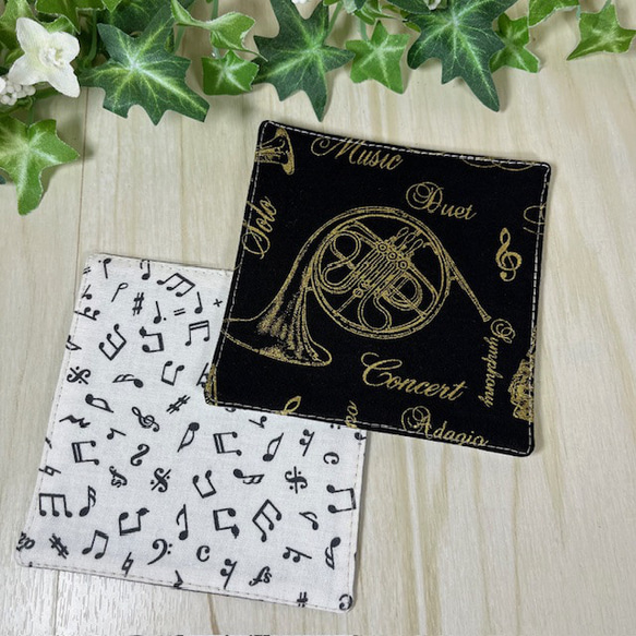 音楽好きさんのペアコースター　管楽器　現品　送料込み 3枚目の画像