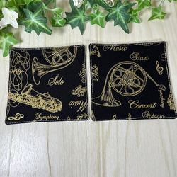 音楽好きさんのペアコースター　管楽器　現品　送料込み 2枚目の画像