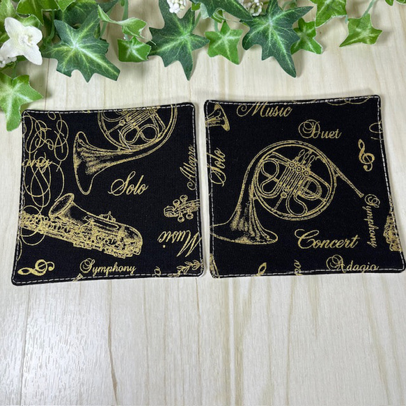 音楽好きさんのペアコースター　管楽器　現品　送料込み 2枚目の画像