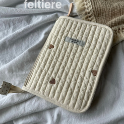 オーダー品 オムツポーチ ハート柄 白地×黒 ポーチ feltiere 通販