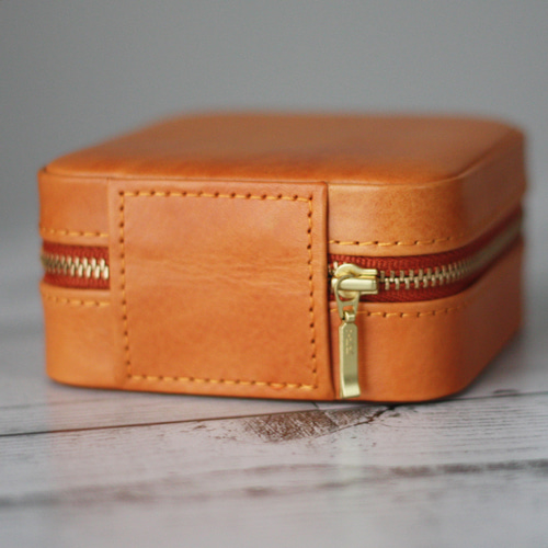 ◼️本革 アクセサリーケース スクエア ジュエリーボックス 携帯用 持