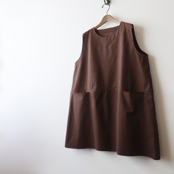 ⁂春うららＳＡＬＥ８９cmベビーキャンバス コットン大きなポケット付チュニック ワンピース ジャンスカ エプロンK75A