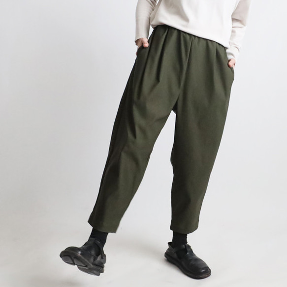 ⁂新作　８５ｃｍ丈　斜横ぐーんと伸びる伸縮ストレッチ　上下セットアップ　ノーカラージャケット　 テーパードパンツK76 13枚目の画像