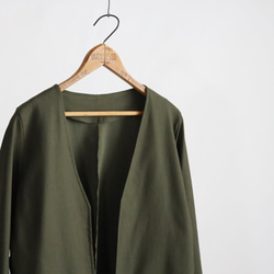 ⁂新作　８５ｃｍ丈　斜横ぐーんと伸びる伸縮ストレッチ　上下セットアップ　ノーカラージャケット　 テーパードパンツK76 7枚目の画像