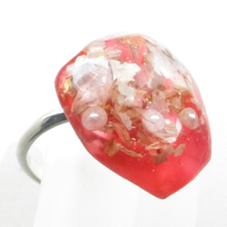 タクラマカンでもゴビでもないけれど紅のクォーツは軽妙巧みに語りだす♪(創作リング)SR912 2枚目の画像