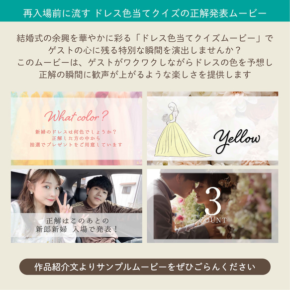 ドレス色当てクイズ 正解発表 ムービー＃1 パステル　データ納品　DVD｜Blu-ray化も可能 2枚目の画像