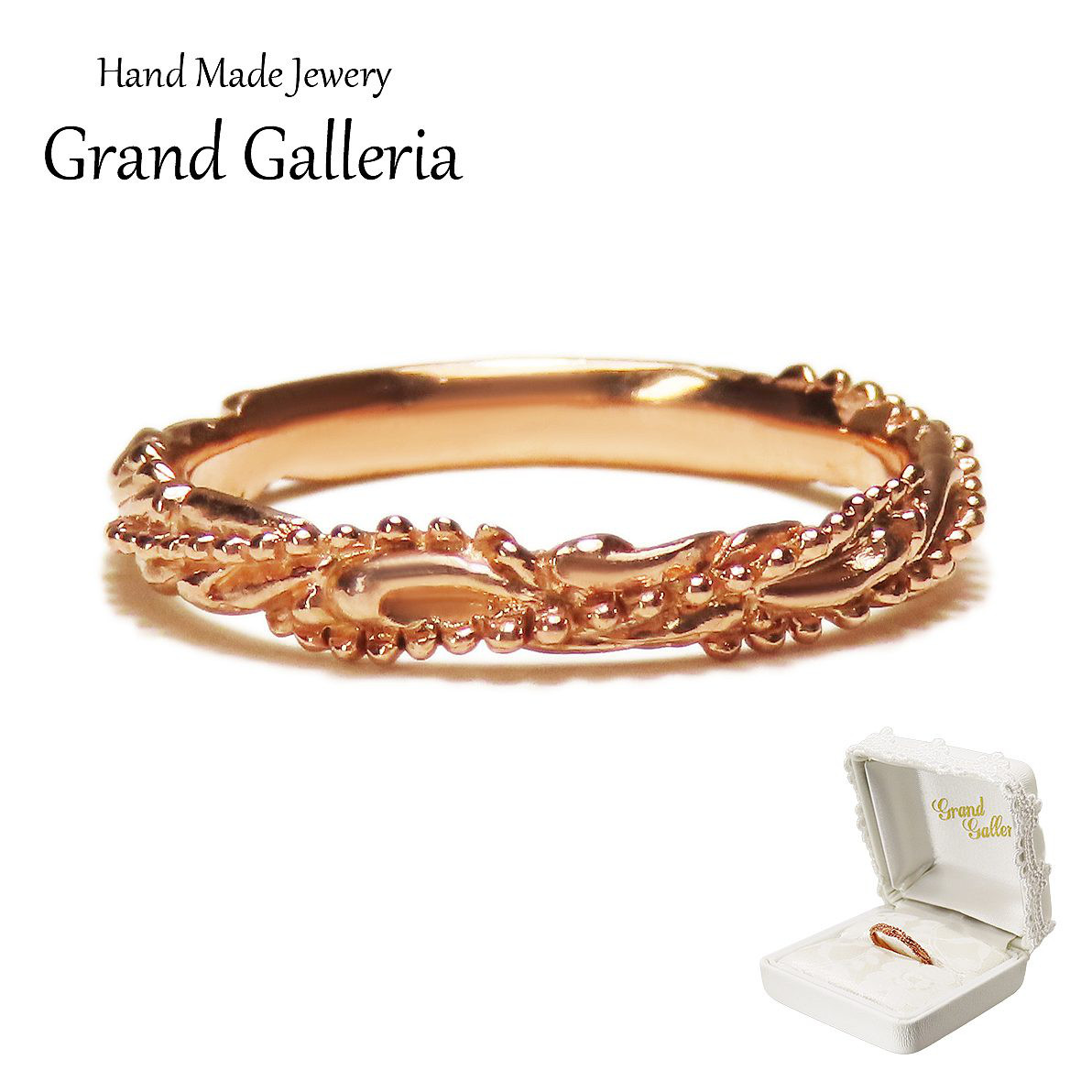 K18 ピンクゴールド唐草リング 【刻印無料】 結婚指輪 マリッジリング 結婚 結婚式 マリッジ ペア リング 指輪