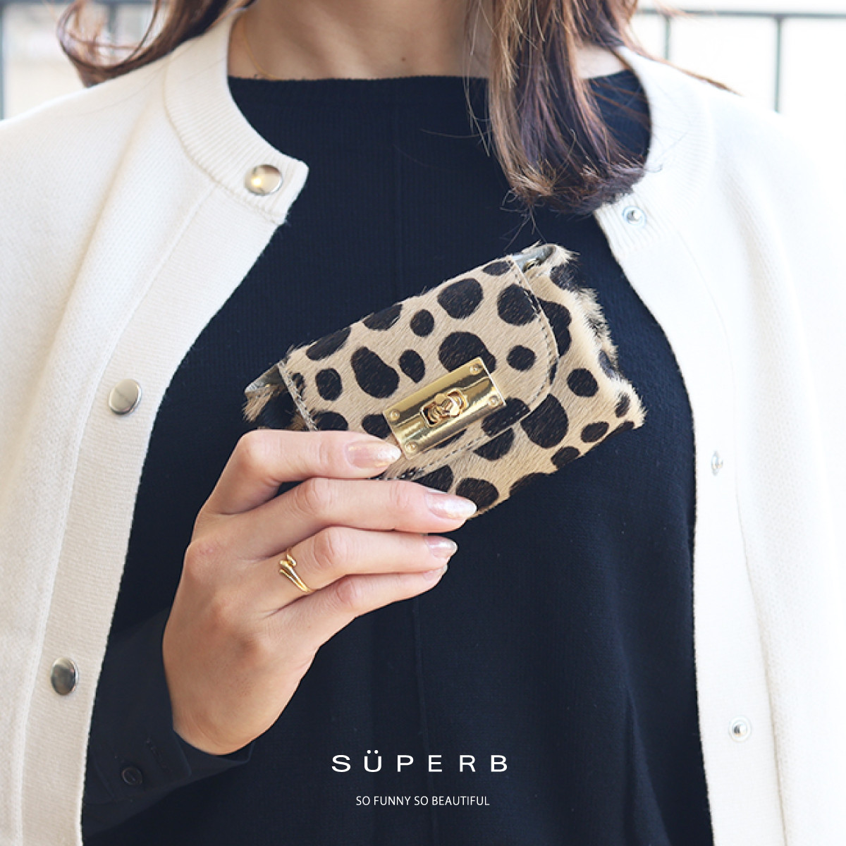 【毛付きオールインミニウォレット/全11色】身軽にキメるミニ財布/コンパクト/ハラコ/イタリアンレザー【DOOON】