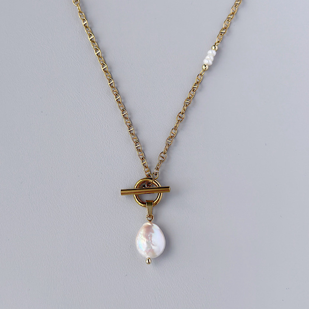 淡水パールアンカーネックレス | 金属アレルギー対応