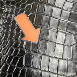 ワニ革 クロコ ナッパ仕上げ  黒 No.C009103 11枚目の画像