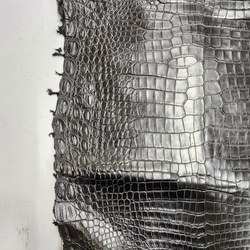 ワニ革 クロコ ナッパ仕上げ  黒 No.C009103 13枚目の画像