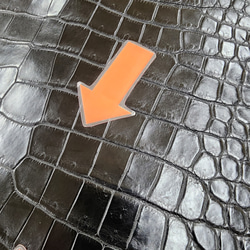 ワニ革 クロコ ナッパ仕上げ  黒 No.C009104 12枚目の画像