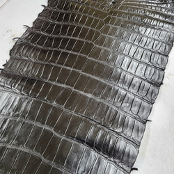 ワニ革 クロコ ナッパ仕上げ  黒 No.C009104 17枚目の画像