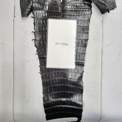 ワニ革 クロコ ナッパ仕上げ  黒 No.C009104 9枚目の画像