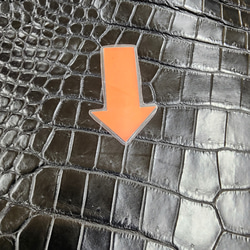 ワニ革 クロコ ナッパ仕上げ  黒 No.C009104 11枚目の画像