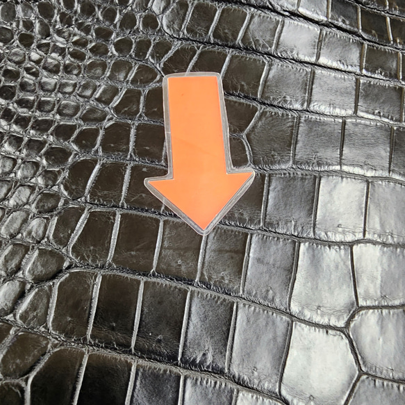 ワニ革 クロコ ナッパ仕上げ  黒 No.C009104 11枚目の画像
