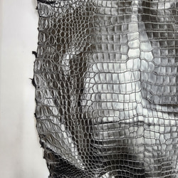 ワニ革 クロコ ナッパ仕上げ  黒 No.C009104 14枚目の画像