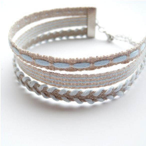 ぷっくりステッチ柄リボン BEL-1461　カラー・サイズ選択　1mより　 4枚目の画像