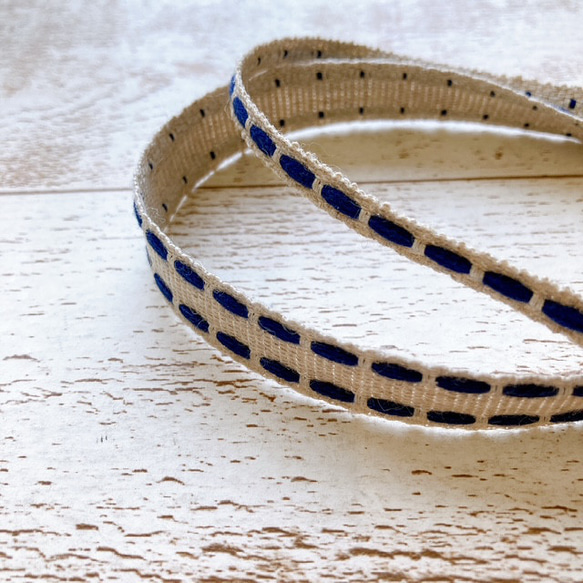 ぷっくりステッチ柄リボン BEL-1461　カラー・サイズ選択　1mより　 3枚目の画像