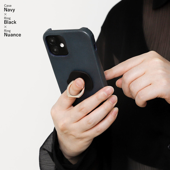 スマホリング　栃木レザー ほぼ 全機種対応 シンプル スマホケース iPhone　AQUOS #mm00001684 2枚目の画像