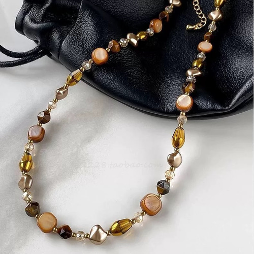 ビーズ天然石ネックレス0305 ネックレス・ペンダント olive 通販