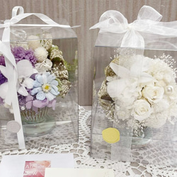 クリスマスツリーのある風景、箱庭風プリザーブドフラワーをインテリアとしてディスプレイにも最適 10枚目の画像