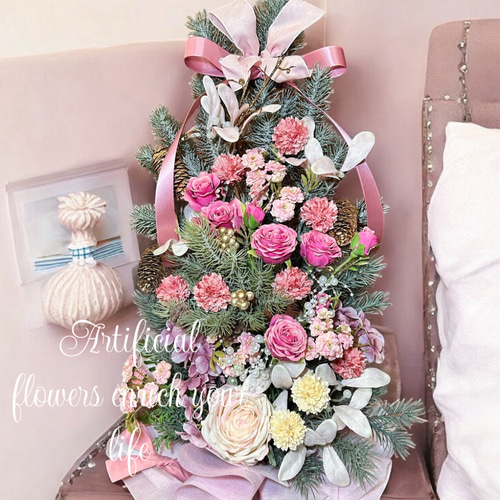 光触媒　人工観葉植物　フェイクグリーン　ピンクベージュローズ@@@ 光触媒 人工観葉植物 ウォールグリーン フェイクグリーン ピンク