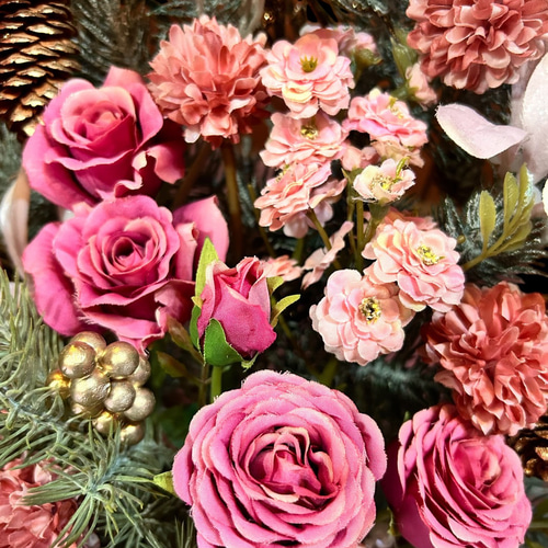 光触媒 人工観葉植物 ウォールグリーン フェイクグリーン ピンク