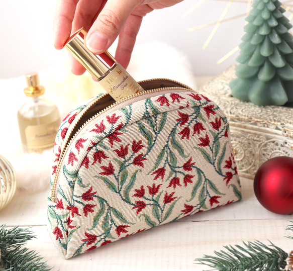 [ Creema限定クリスマス2025 ] ラウンドポーチA TRADITIE Bl 1枚目の画像