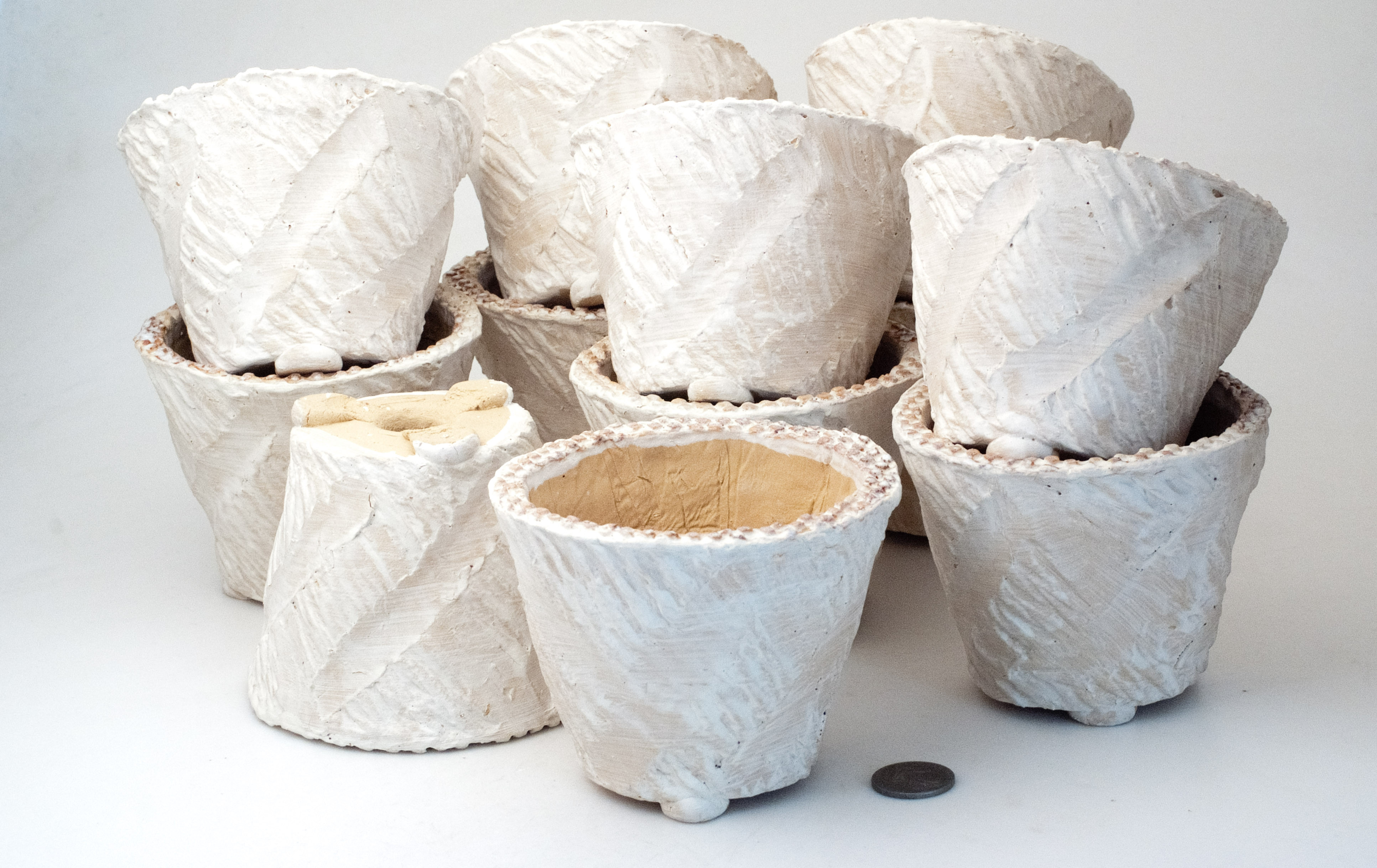 陶器製（3号ポット相当）多肉植物の欲しがる植木鉢 OPMd-12個セット　10%off　送料無料