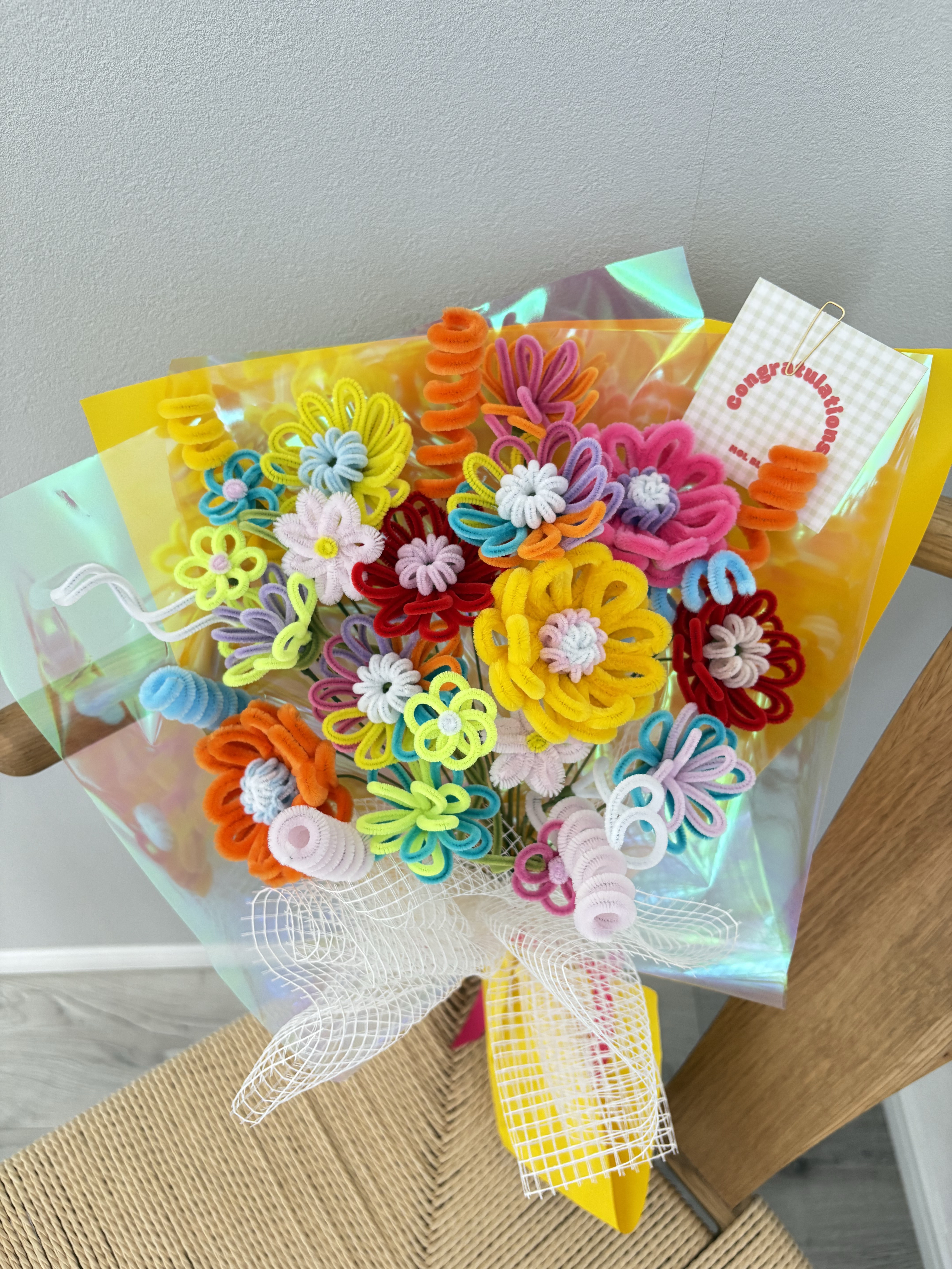 【カラフルポップ】モールフラワーブーケ