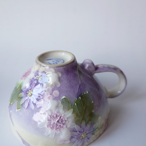 工房ゆずりは カップ＆ソーサー 紫を主体にした華やかで落ち着いた上品