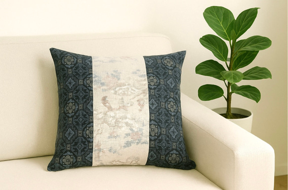 ハンドメイド着物大島紬リメイク座布団 大島紬リメイククッションカバー45㎝×45㎝大島リメイククッション