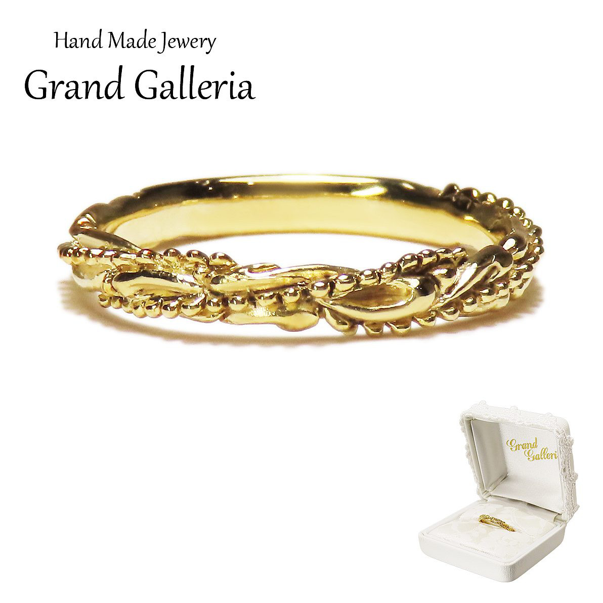 K18 イエローゴールド唐草リング 【刻印無料】 結婚指輪 マリッジリング 結婚 結婚式 マリッジ ペア リング 指輪