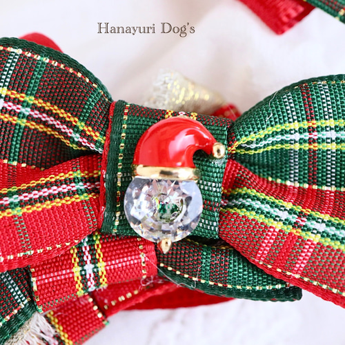タータンチェック サンタ クリスマス 冬 犬バレッタ キッズ・子供リボン 猫 ペット ヘアアクセサリー 髪飾り 普段着 ペット服・アクセサリー  hanayuri 通販 20020077｜Creema(クリーマ) Bonnie Jean Girls ホリデー クリスマス ドレス - クラシック チェック柄 ベルベット付き ヘアアクセサリー