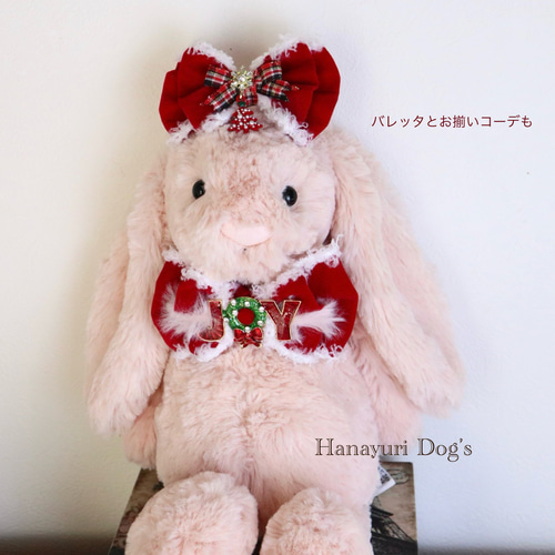 JOYチョーカー クリスマス 赤 冬 犬バレッタ キッズ・子供リボン 猫