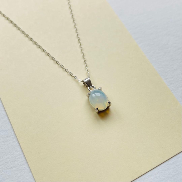 天然石エチオピアオパール　ペンダントトップ　ハンドメイド　Silver 925㉕ エチオピアオパールペンダントトップ（シルバー925・マーキス） - 埼玉