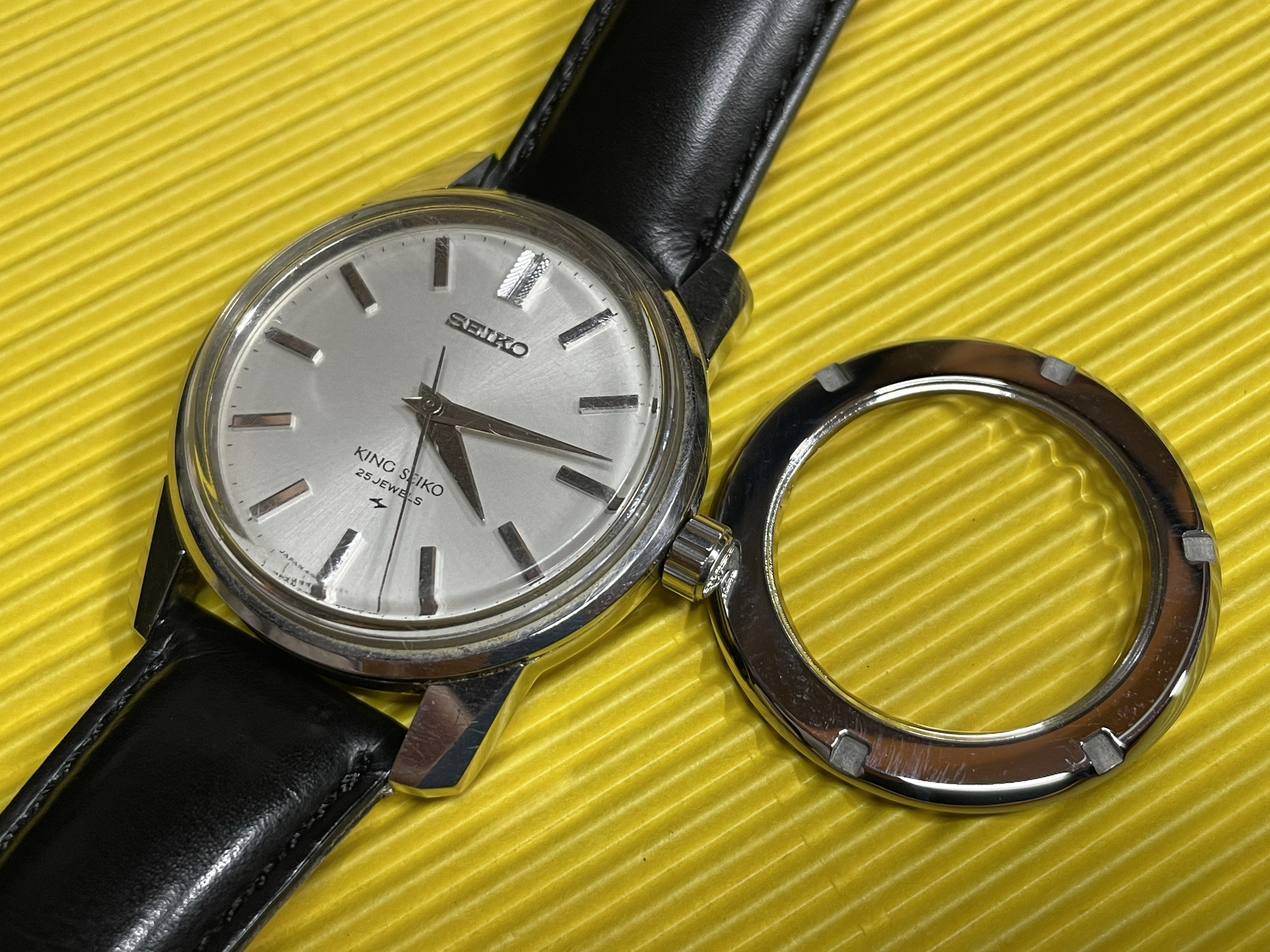 キングセイコー  44KS 44-9990用 シースルーバック 角溝タイプ サファイヤガラス仕様 スケルトン 裏スケ