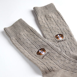 選べる犬74種！メンズ刺繍ソックス【グレー】靴下 男性 記念日 誕生日 うちの子 クリスマス 4枚目の画像
