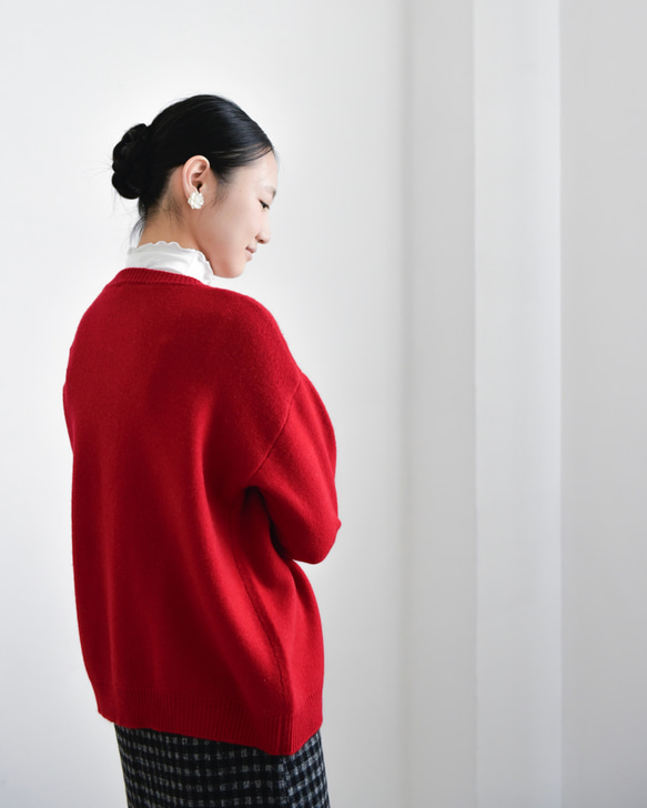 【カシミヤ★3カラー展開】カーディガン│鏡ボタン│厚手│カジュアル│通勤・通学│C-77 9枚目の画像